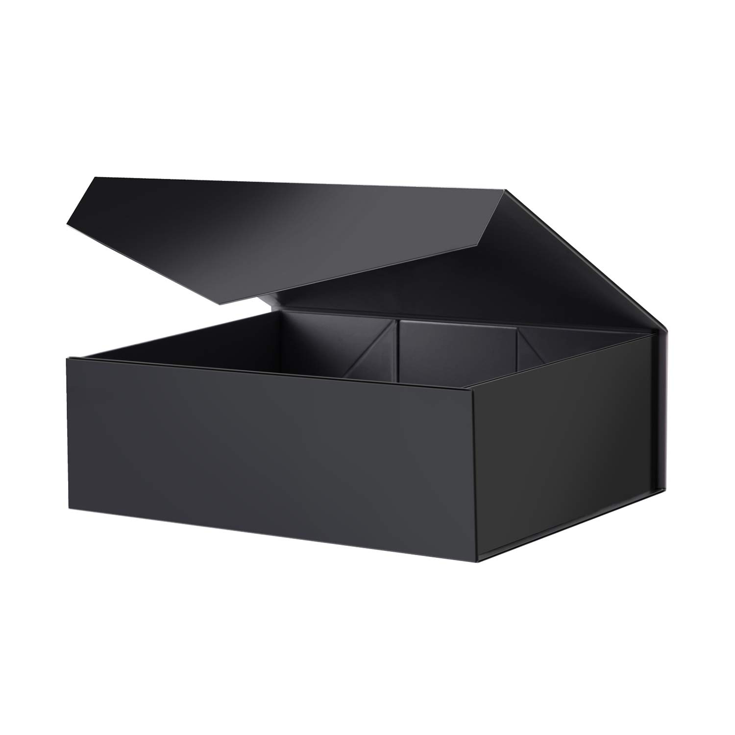 Photo 1 of BLK&WH Large Gift Box 13.5x9x4.1 Inches, Black Collapsible Groomsman Gift Box with Magnetic Lid (Matte Black)