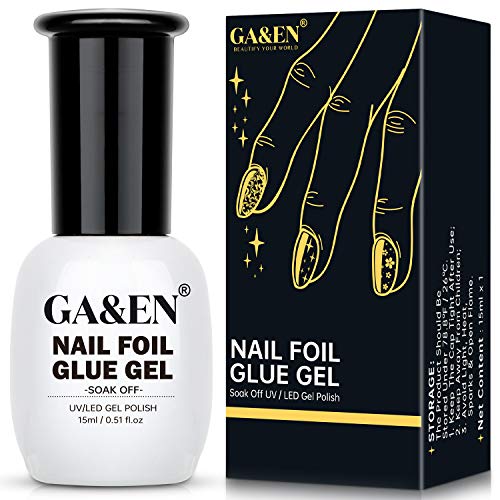 Nail Foil Glue Gel for Foil Art Stickers Strong Adhesion Nail Complete Transfer Metallic Floral Available 15ml1 Bottles Soak Off UV LED LAMP Required Tips Festive Party Manicure DIY