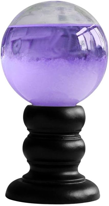 Lovebefound Crystal Ball Storm Glass, Weather Predicting Crystal Desktop Decor Bottle Barometer Creative Stylish Gift for Home Office Birthday Valentines (Purple)