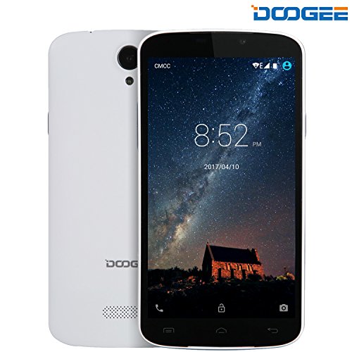 Smartphone Libre, DOOGEE X6S 4G LTE Móviles Libres Baratos (64-BitHz Quad-core, 8GB ROM, 5.5 Pulgadas IPS Pantalla, 5MP Cámara, Android 6.0, Batería de 3000mAh, OTG OTA GPRS Bluetooth 4.0)-Blanco
