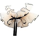 Thereisno Victorian Vintage Organza Agaric Ruffles Stand Fake Collar Cosplay Neck Ruff Neck Chain
