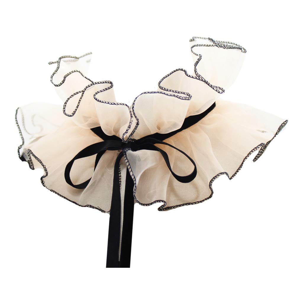 Yjcnelcr 1PCS Ruff Collar Vintage Cosplay Tie for Shirt Decorative Spread False Collar Play Costume Accessories