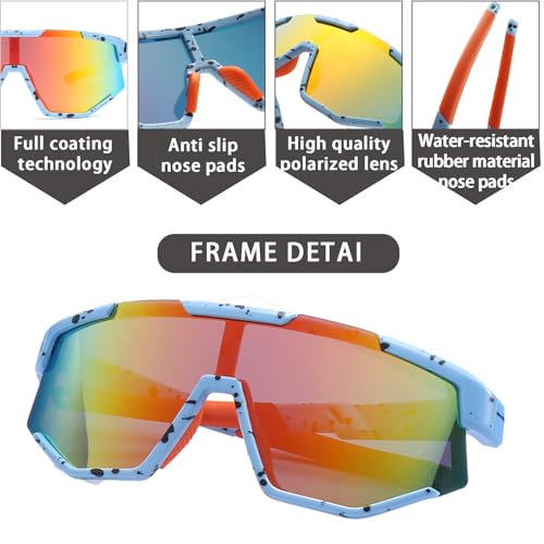 Beafaeur Polarized Sports Sunglasses for Children Cycling Glasses UV400 Protection for Children 5 to 16 Years for Cycling, Tennis Rugby Running, Outdoor Sports