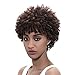 Deewin Hair Short Kinky Curly Human Hair Wig Cheep Female Afro Kinky Curly Short Wigs for Black Women Heat Resistant African Hair Wigs (Brown)