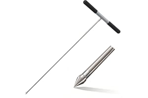 Soil Probe Rod, 33"-48" Septic Tank Locator Tool, Stainless Steel Probing Rod, Ground Probe Rod with T Handle, Ground Rod Too