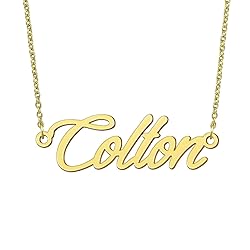 BYBWBL Colton Name Pendant Necklace 18k Gold Plated