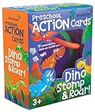 MOLLYBEE KIDS Preschool Action Cards, Dino Stomp