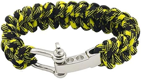 The Naturalism (TM) Premium Paracord Survival Bracelet With Stainless Steel D Shackle - Adjustable Size Fits 7-8 Inch Wrists - Retail Packaging - Lifetime Warranty-(Camouflage25)