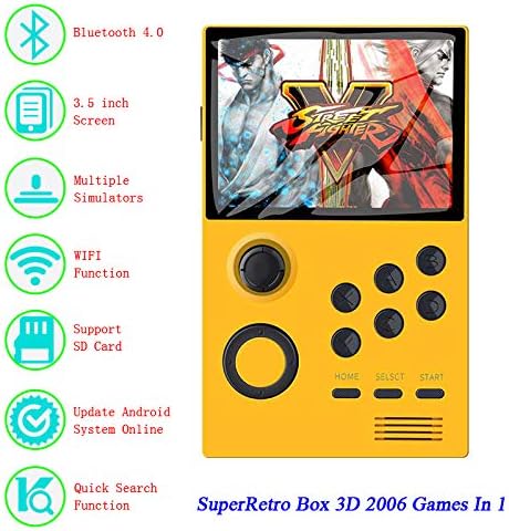 Plug and Play Video Games Machine Arcade Console Portable Handheld Mini Gaming DIY 3.5" LCD Screen Retro Game 2000 in 1 Rechargable Pandora Box 3D Support WiFi Download Games Birthday Gift for Kids