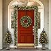 Finebaby Adjustable Wreath Hanger for Front Door, Christmas Soft Foam Pad Over The Door Hook Hanger for Front Door, Glass Door, Bedroom, Bathroom, Kitchen (1pack)