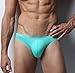 Soojun Mens Traceless Sexy Thongs Low Rise Underwear Ice Silk Briefs, Medium, Ice-Blue