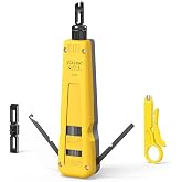 VCELINK Punch Down Impact Tool with 110 and 66 Blades, Network Wire Punch | 110 Blade, 66 Blade, Punch Down Tool Kit, Keystone Impact Terminal Insertion Tools, Cat6A/Cat6/Cat5/Cat3 Stripper