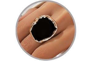 Statement Rings for Women Chunky Black Big Rings for Women Unique Cocktail Ring 14k Gold Vintage Womens Statement Jewelry