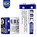 EBL Advanced 9V 1200mAh Lithium Batteries, 2 Counts