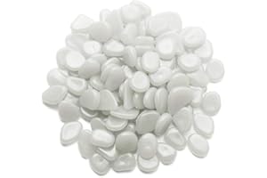 ETOPARS 200Pcs White Glow in The Dark Pebbles Rock Luminous Cobblestones Glowing Pebbles Stones for Garden Walkway Aquarium F