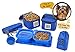 Dog Travel Food Set For Small Dogs (Blue) - 7pk Including Collapsible Bowls, Carriers, Scooper, Place Mat, Bag