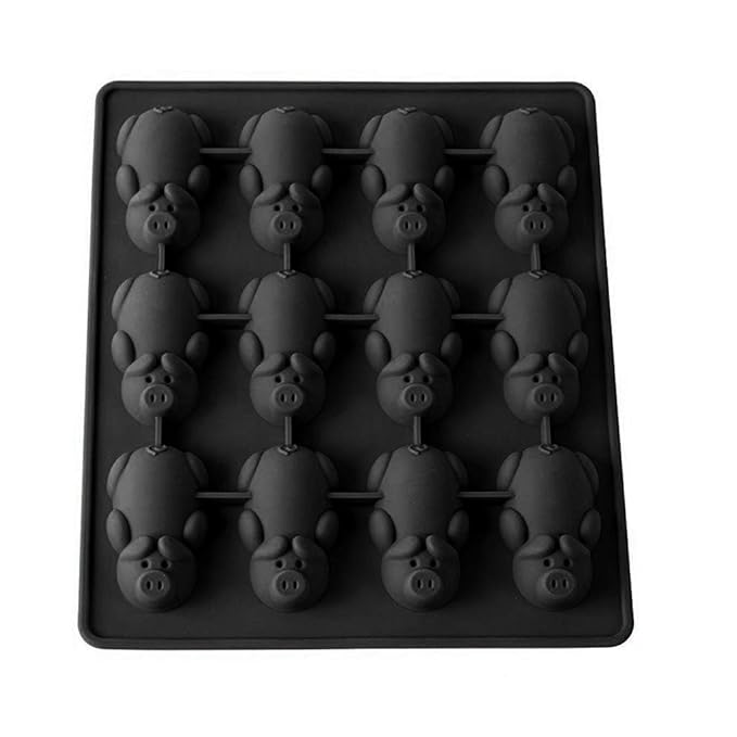 Neue 1 / 2PC Multifunktions 12 Little Pig Silikon Kuchen BackenForm (B)