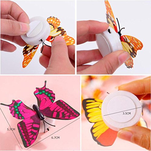 LiPing Wall Paper 3D DIY Luminous Dancing Butterflies Wall Stickers-Removable Decal Art Home Decor Painting Supplies Room Decor Kit-Kids Bedroom Decoration (10PCS)