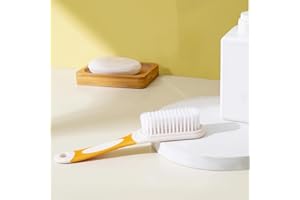 1pc Yellow Long Handled Soft Bristled Shoe Brush Multifunctional Cleaning Brush Suitable for Various Occasions