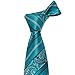 Barry.Wang Silk Neckties Teal Green Ties for Men Set with Hanky Cufflinks Woven