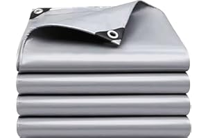 Tarps Heavy Duty Waterproof 16 Mil,Multipurpose Protective Cover Silver Poly Tarp,Rip and Tear Proof Tarpaulin with Grommets 