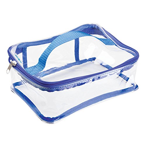 InterDesign Nya Travel Accessories Bag, for Personal Care/Beauty Products, Cosmetics, Toys, Art Supplies, Beach - Clear/Navy