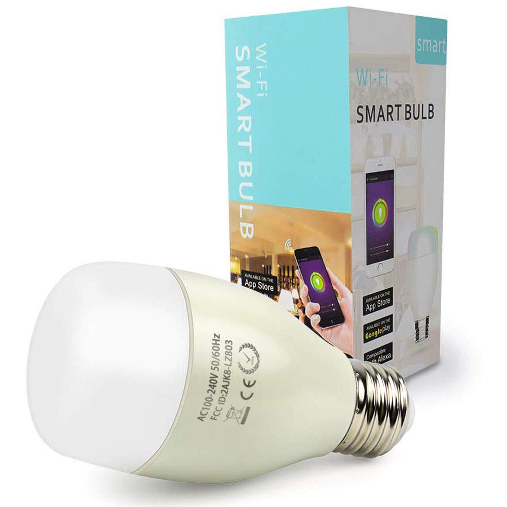 Smart Light Bulb A19 - Dimmable Wi-Fi LED Bulb 7W / Color Light - White Light- Warm Light/Compatible with Alexa and Google Assistant