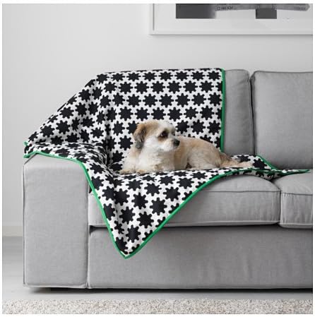 Ikea Lurvig Dog Cat Travel Blanket and Bed Bundle With Feltectors Cleaning Cloth
