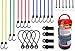 XCAR 28 pcs Bungee Cords Set Assortment In Jar, Heavy Duty Bungee Cord with Hooks(6/10/18/24/32/40 inch bungee cord kit),-Extra 4 Tarp Clips to Secure Cars, ATV, Motorycles, Canopy Ties, Camping Tent