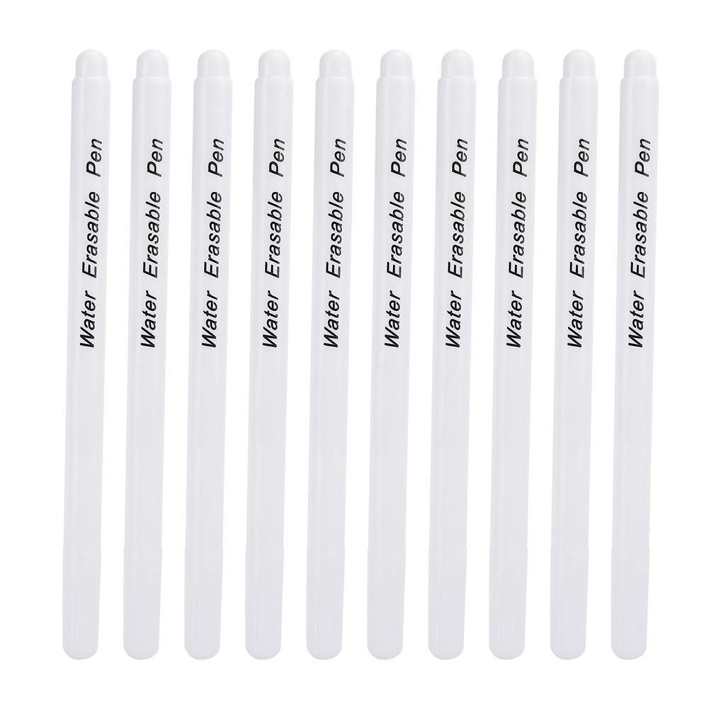 Photo 1 of 10Pcs Water Erasable Pen, Fabric Marking Pen Fabric Marker Tailoring Tool DIY Water Soluble Erasable Pen DIY Cloth Sewing Accessories for Fabric Embroidery(Single Head White)