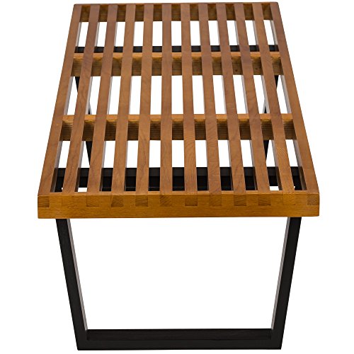 Poly and Bark Slat 5' Bench In Walnut