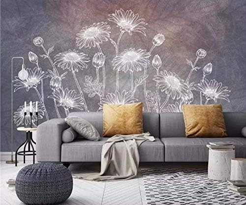 Wall Mural 3D Wallpaper Nordic Vintage Abstract Hand Drawn Sunflower Lines Modern Custom Photo Wallpapers Wall Murals Wall Decor