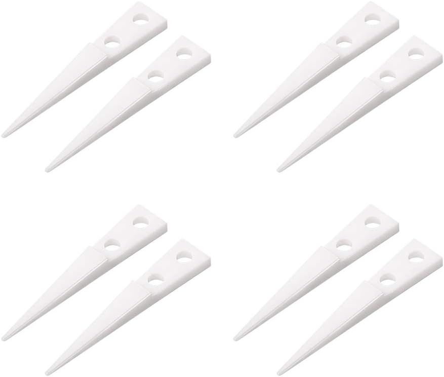 sourcing map Straight Pointed Ceramic Tips Replaceable Heat Resistance Non-Conductive Heads for Ceramic Tweezers White 4 works