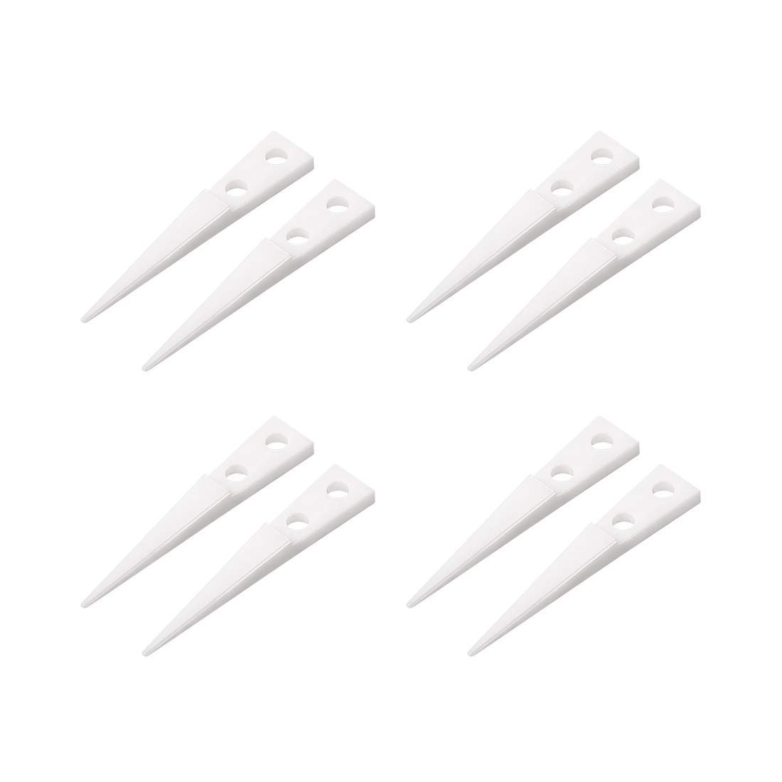 sourcing map Straight Pointed Ceramic Tips Replaceable Heat Resistance Non-Conductive Heads for Ceramic Tweezers White 4 Pairs