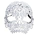 Sexy Skull Face Masquerade Masks Mardi Gras Costumes with Rhinestones (White)