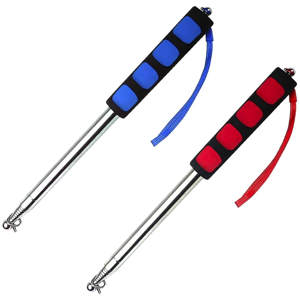 2 Pcs Telescopic Flagpole Portable Handheld Flagpole Stainless Steel Teaching Pointer Stick with Lanyard Caravan Flag Pole for Camping Travelling Teaching