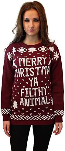 Girls Walk Mens Ladies MERRY XMAS CHRISTMAS YA FILTHY ANIMAL Jumper Sweater
