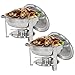 ZenChef Deluxe 5 Qt Stainless Steel Round Chafer, Full Size Chafer, Chafing Dish w/Water Pan, Food Pan, Lid, Frame And Alcohol Furnace (Pack of 2)