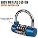 BV 5 Digit Combination Alloy Padlock - Safety Lock for Toolbox, Closet & Gym Locker (Blue - Pair)
