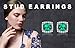 JewelryPalace Cushion 2.1ct Nano Russian Green Simulated Emerald Halo Stud Earrings For Women Solid 925 Sterling Silver
