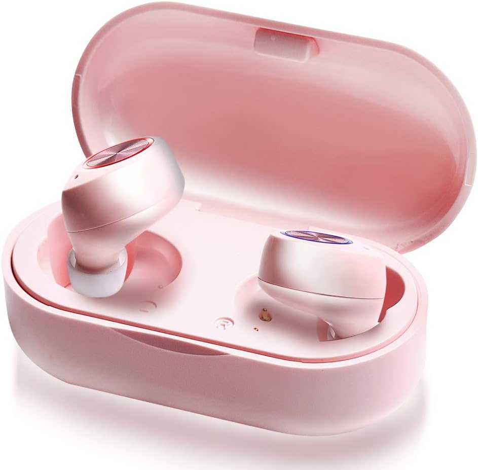 Amazon Co Jp Amazon限定ブランド Luck Bluetooth イヤホン ワイヤレス 完全独立型 カナル マイク内蔵 かわいい 女性向け タッチ操作 Tw60 ピンク 家電 カメラ