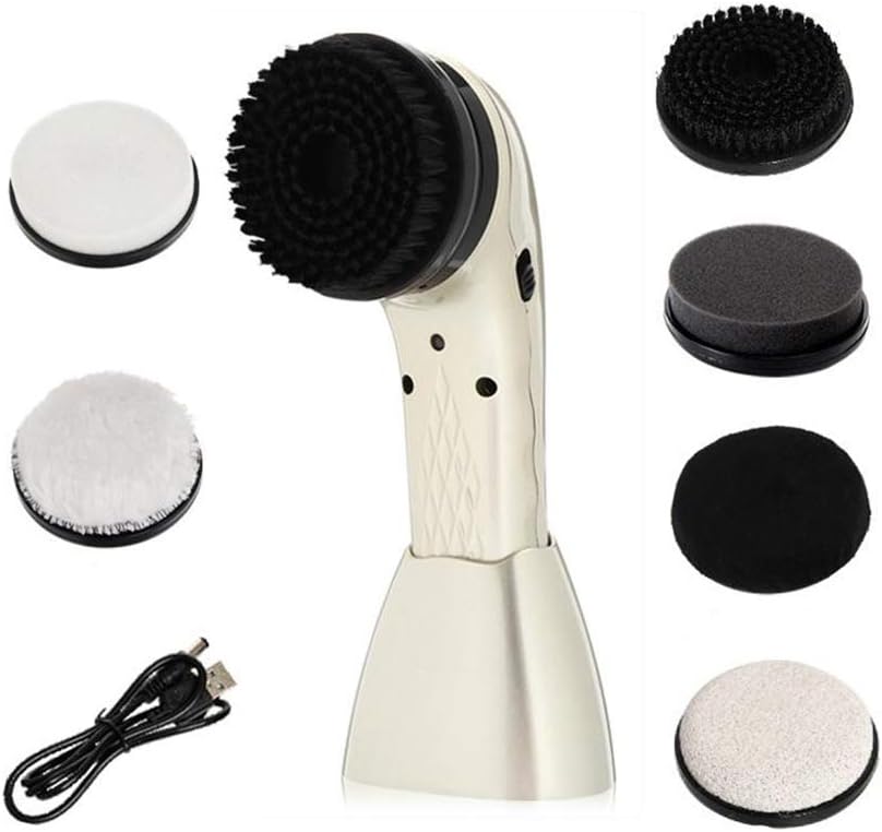 Electric Shoe Polisher with 5 Brush Head Powered by AC or AA Battery Portable Handheld Shoe Polisher Brush Leather Bag Polisher Leather Care Machine