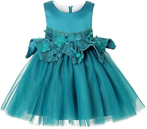 Haytijoe Baby Lace Flower Girl Dresses Sleeveless For Wedding Pageant (12-18 Months, Green)