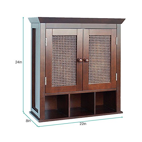 Rustic Bathroom Medicine Cabinet Jasper Elegantly Crafted from Durable Fibreboard the Two-Door Wall Design Is Perfect for Storing Bathroom Towels Rich Espresso Finish Crafted from Durable Mdf - Thumbnail 3