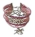 Elecro Buy Online Horses Leather Bracelet Lovers Christmas Gift for Mom,Girls,Boys, Men,Women & Kids,Gifts wrapped friendship luxury charm infinity love sports bracelet (Pink)