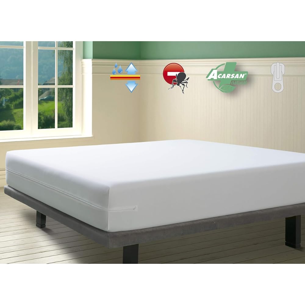 Savel - Mattress Encasement 90x190/200 cm Single Size | Waterproof and Breathable Mattress Protector | Deep 30cm Fitted Skirt - White