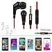 iKross In-Ear 3.5mm Noise-Isolation Stereo Earbud with Microphone (Black/Red) For Apple iPhone 6S / 6S Plus / 6 / 6 Plus Smartphone,