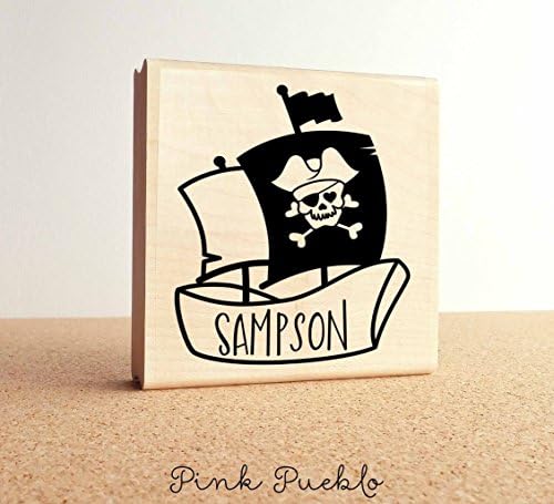 Large Personalized Pirate Name Rubber Stamp