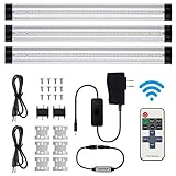 Remote Control Under Cabinet Lighting, Dimmable Warm White Closet Light 12W 900LM LED Under Counter Lights Bar, 24W Fluorescent Tube Equivalent for the closet, cabinets, bookcase