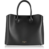 LeParmentier Jackie Tote Bag, Genuine Italian Calf Leather, 12.4 x 9.8 x 5.5 inches